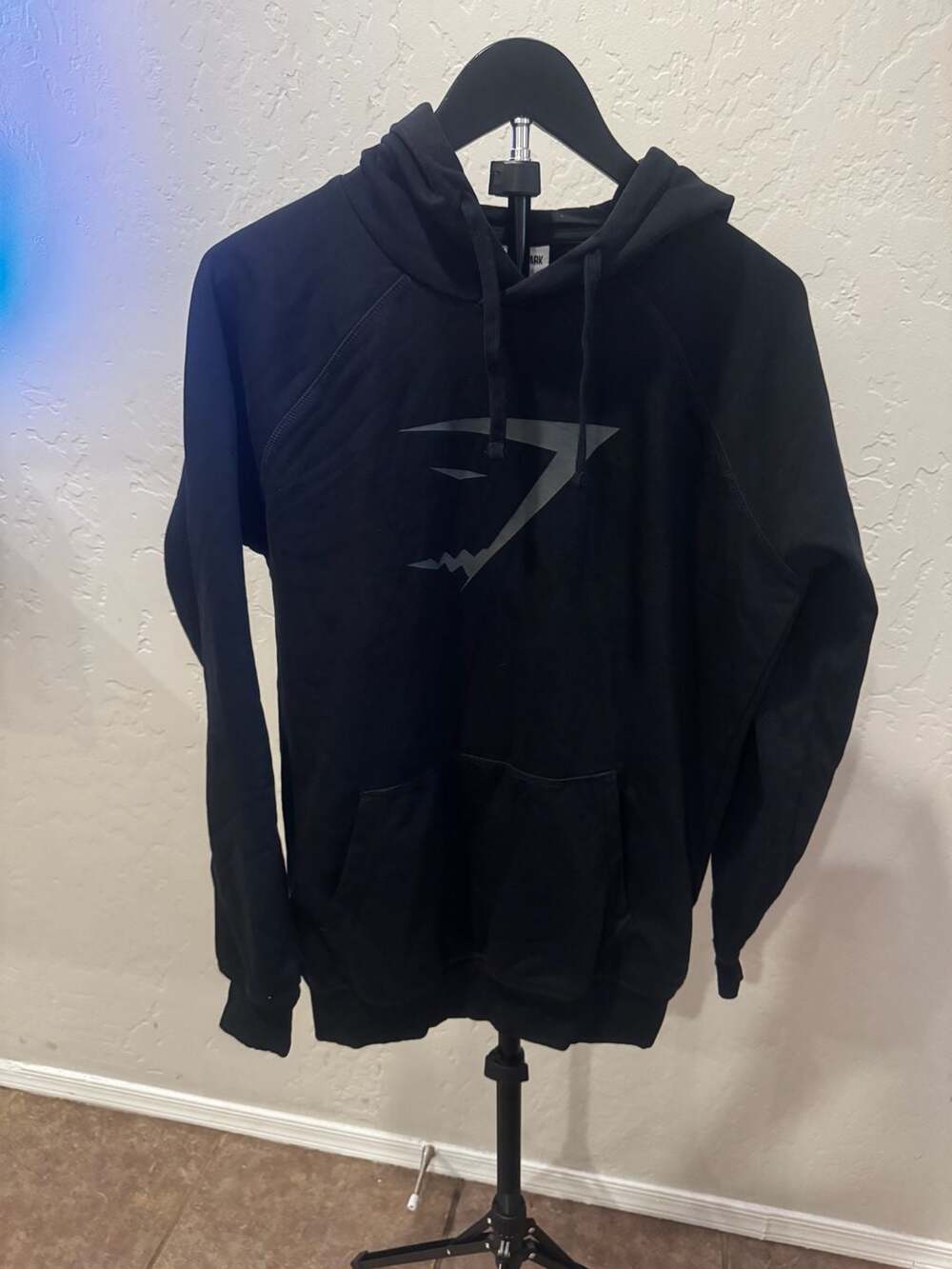 Gymshark Black Sharkhead Pullover Hoodie Size Xs Oversized